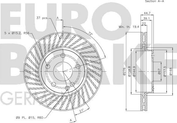 Eurobrake 5815203372 - Kočioni disk www.molydon.hr