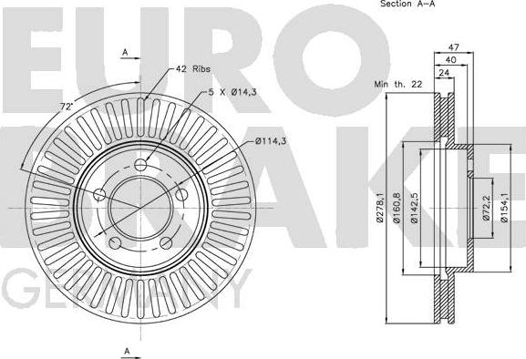 Eurobrake 5815203263 - Kočioni disk www.molydon.hr