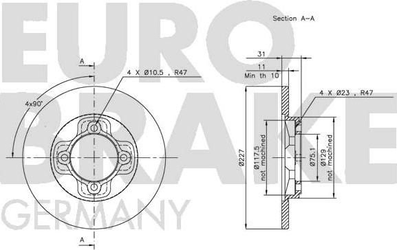 Eurobrake 5815203208 - Kočioni disk www.molydon.hr