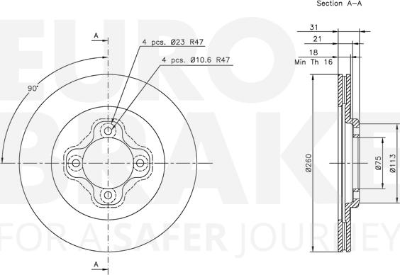 Eurobrake 5815203238 - Kočioni disk www.molydon.hr