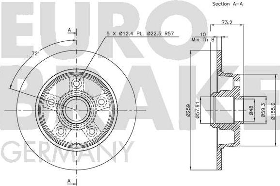 Eurobrake 5815203229 - Kočioni disk www.molydon.hr