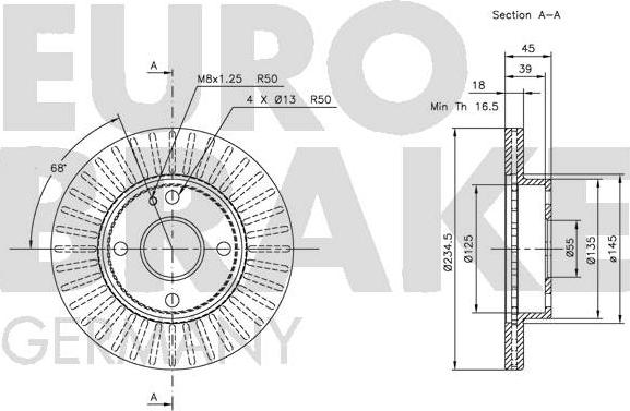 Eurobrake 5815203223 - Kočioni disk www.molydon.hr