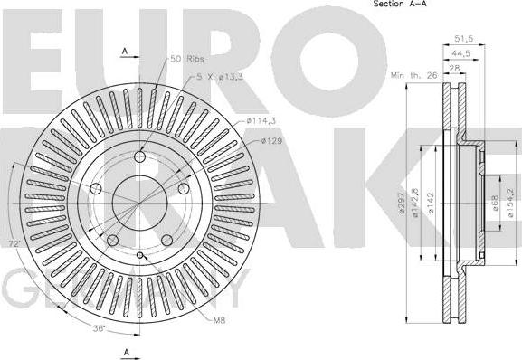 Eurobrake 5815203278 - Kočioni disk www.molydon.hr