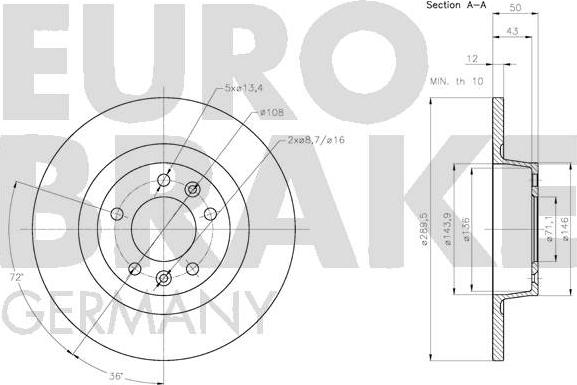 Eurobrake 5815203740 - Kočioni disk www.molydon.hr