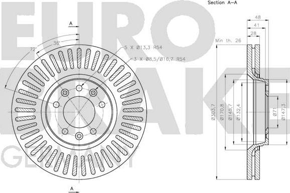 Eurobrake 5815203734 - Kočioni disk www.molydon.hr