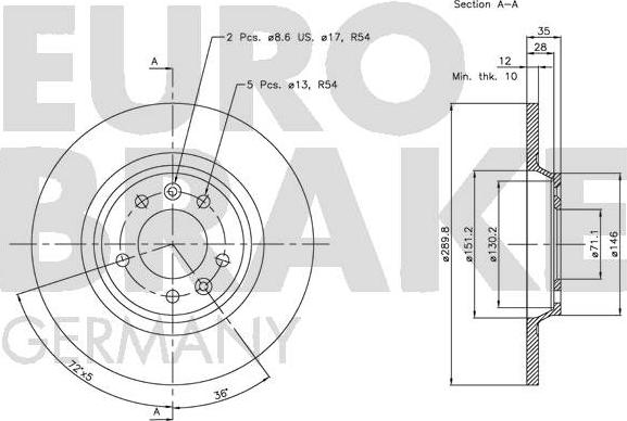 Eurobrake 5815203729 - Kočioni disk www.molydon.hr