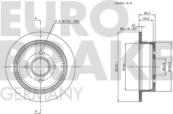 Eurobrake 5815202541 - Kočioni disk www.molydon.hr
