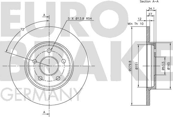 Eurobrake 5815202551 - Kočioni disk www.molydon.hr