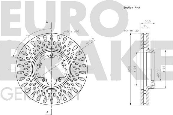 Eurobrake 5815202589 - Kočioni disk www.molydon.hr