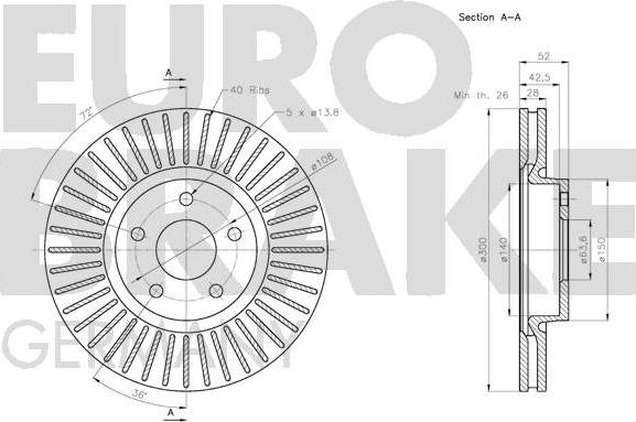 Eurobrake 5815202581 - Kočioni disk www.molydon.hr