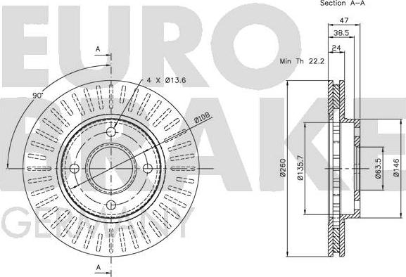 Eurobrake 5815202533 - Kočioni disk www.molydon.hr