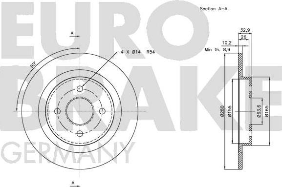 Eurobrake 5815202574 - Kočioni disk www.molydon.hr