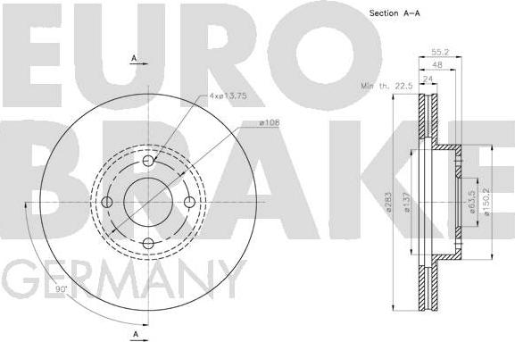 Eurobrake 5815202578 - Kočioni disk www.molydon.hr