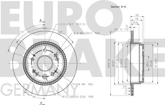 Eurobrake 5815202644 - Kočioni disk www.molydon.hr