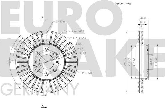 Eurobrake 5815202656 - Kočioni disk www.molydon.hr