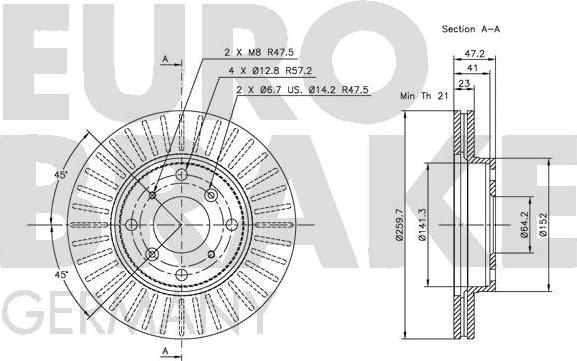 Eurobrake 5815202616 - Kočioni disk www.molydon.hr