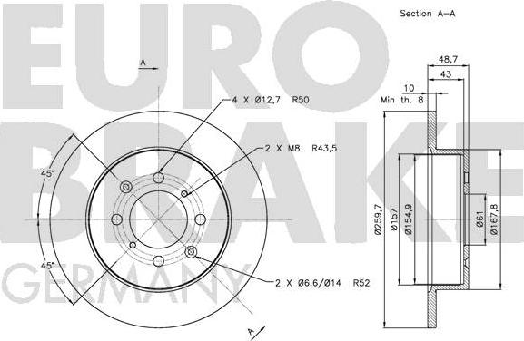 Eurobrake 5815202633 - Kočioni disk www.molydon.hr