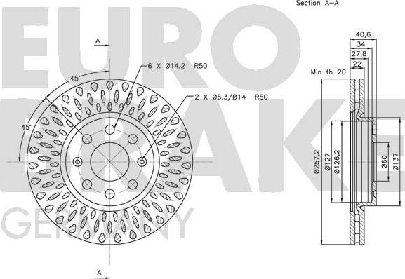 Eurobrake 5815202348 - Kočioni disk www.molydon.hr