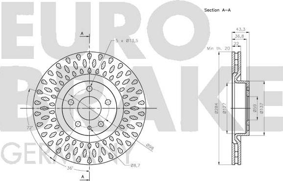 Eurobrake 5815202367 - Kočioni disk www.molydon.hr