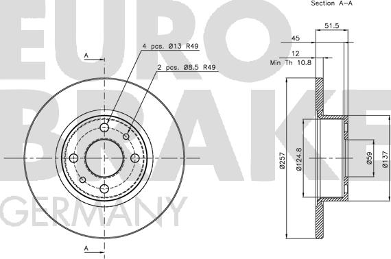 Eurobrake 5815202316 - Kočioni disk www.molydon.hr