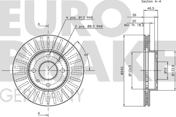 Eurobrake 5815202313 - Kočioni disk www.molydon.hr