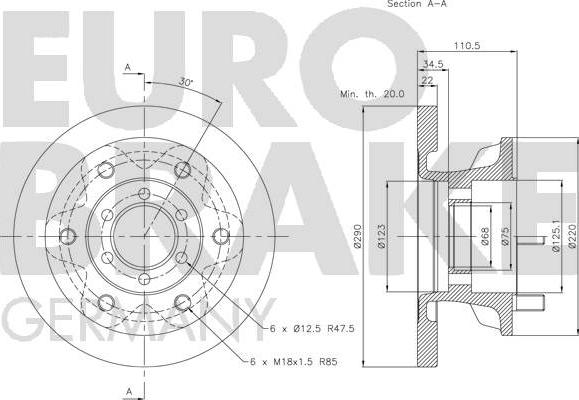 Eurobrake 5815202338 - Kočioni disk www.molydon.hr