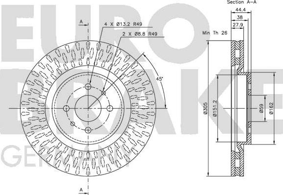 Eurobrake 5815202332 - Kočioni disk www.molydon.hr