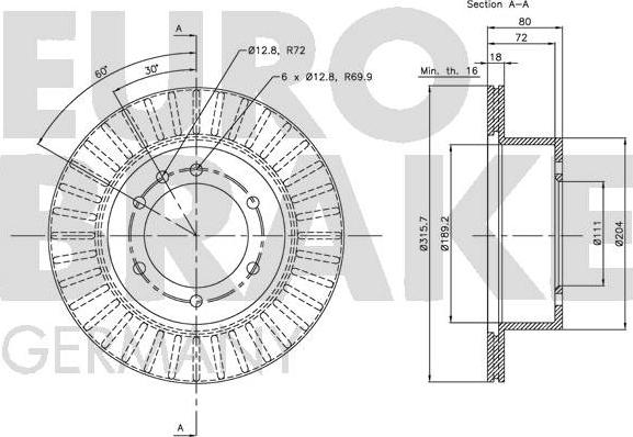 Eurobrake 5815202255 - Kočioni disk www.molydon.hr