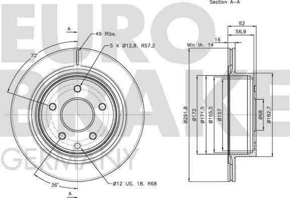 Eurobrake 5815202261 - Kočioni disk www.molydon.hr