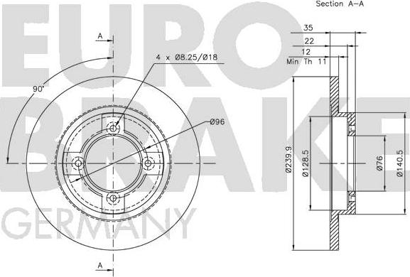 Eurobrake 5815202213 - Kočioni disk www.molydon.hr