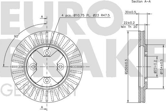 Eurobrake 5815202238 - Kočioni disk www.molydon.hr