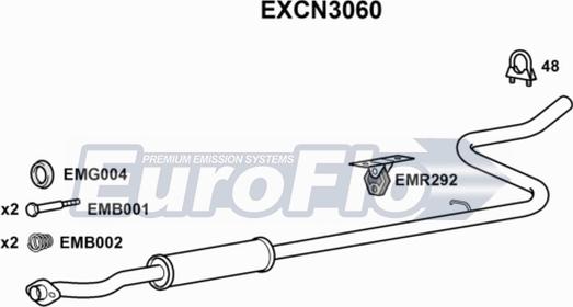 EuroFlo EXCN3060 - Srednji Ispušni lonac www.molydon.hr