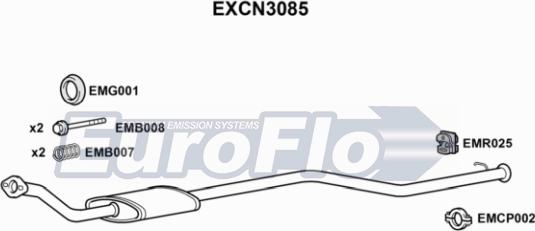 EuroFlo EXCN3085 - Srednji Ispušni lonac www.molydon.hr