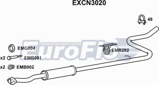 EuroFlo EXCN3020 - Srednji Ispušni lonac www.molydon.hr