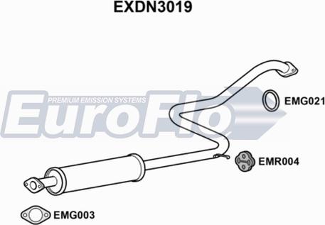 EuroFlo EXDN3019 - Srednji Ispušni lonac www.molydon.hr