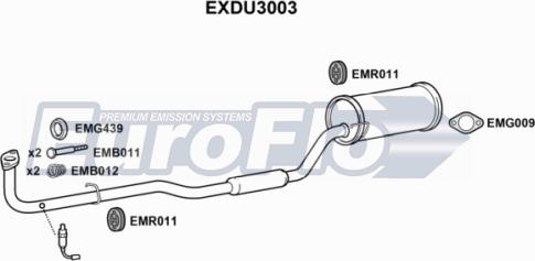 EuroFlo EXDU3003 - Srednji Ispušni lonac www.molydon.hr