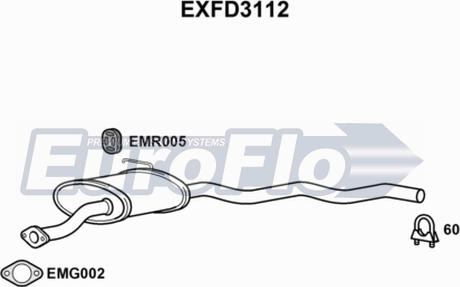 EuroFlo EXFD3112 - Srednji Ispušni lonac www.molydon.hr