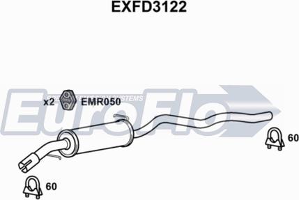 EuroFlo EXFD3122 - Srednji Ispušni lonac www.molydon.hr