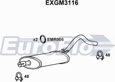 EuroFlo EXGM3116 - Srednji Ispušni lonac www.molydon.hr