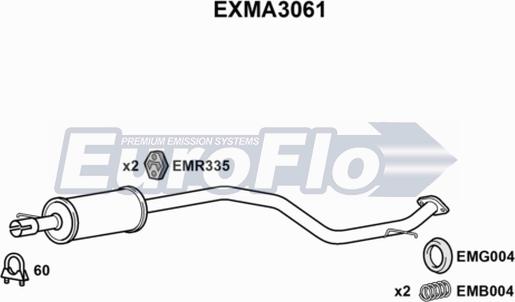 EuroFlo EXMA3061 - Srednji Ispušni lonac www.molydon.hr