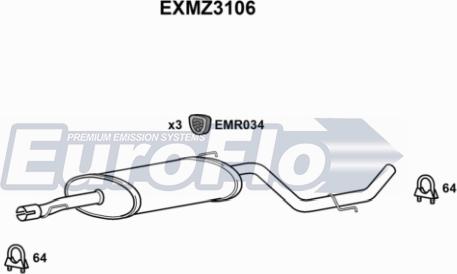 EuroFlo EXMZ3106 - Srednji Ispušni lonac www.molydon.hr