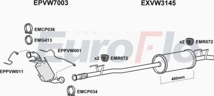 EuroFlo VWCRA25D 7001A00 - Ispušni sistem www.molydon.hr