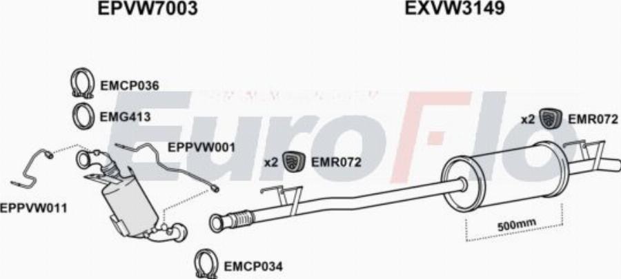 EuroFlo VWCRA25D 7001A01 - Ispušni sistem www.molydon.hr