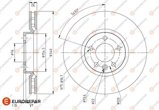 EUROREPAR 1618886680 - Kočioni disk www.molydon.hr