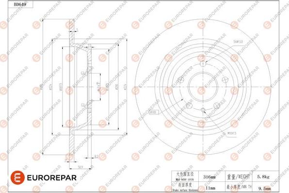 EUROREPAR 1684309180 - Kočioni disk www.molydon.hr