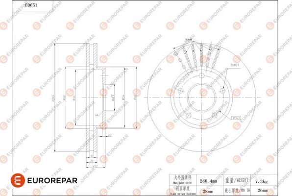 EUROREPAR 1684309380 - Kočioni disk www.molydon.hr