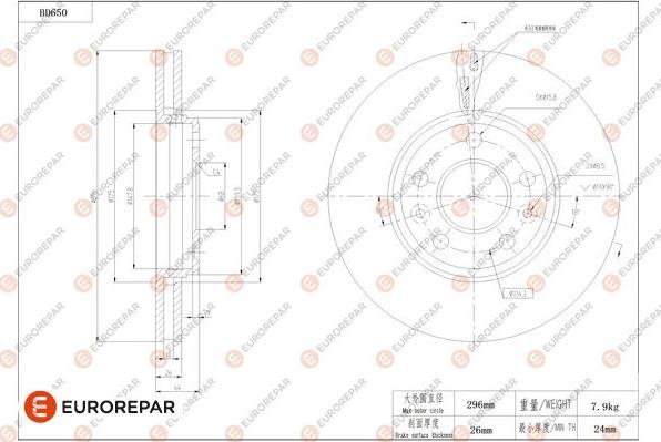 EUROREPAR 1684309280 - Kočioni disk www.molydon.hr