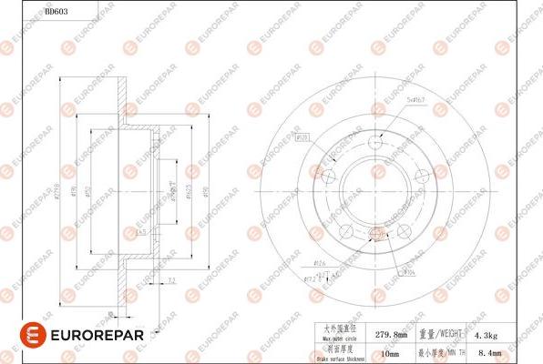 EUROREPAR 1684304580 - Kočioni disk www.molydon.hr