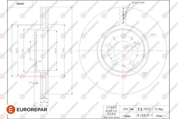 EUROREPAR 1684304880 - Kočioni disk www.molydon.hr