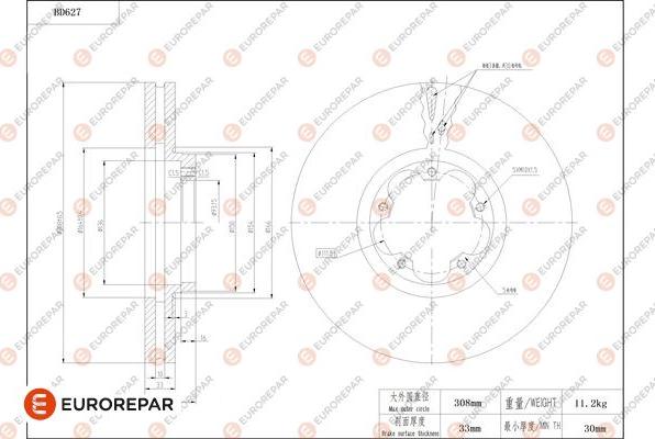 EUROREPAR 1684306980 - Kočioni disk www.molydon.hr